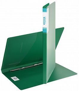 Папка-скоросшиватель STANGER HOR LINES А4, зеленая, пластик 700 мкм, карман для маркировки и внутренний