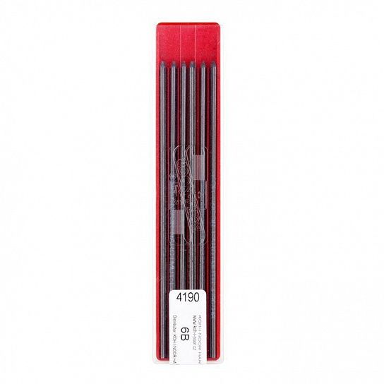 Грифель для цанговых карандашей KOH-I-NOOR 4190 2 6В 12 шт в пластиковом футляре