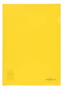 Папка-уголок INFORMAT А4, прозрачный пластик 180 мкм, желтая