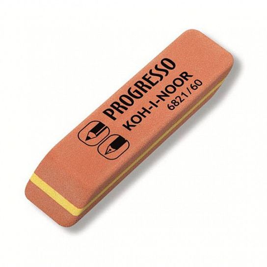 Ластик KOH-I-NOOR PROGRESSO 6821/60 (4B-6H) 57x14x8 мм, каучук, оранжевый