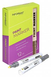 Маркер-краска лаковый INFORMAT PAINT PROFESSIONAL 4 мм, серебро, круглый
