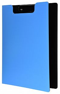 Планшет INFORMAT А4 с крышкой и зажимом, пластиковый, черно-синий