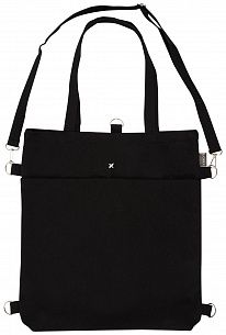 Сумка-тоут шоппер LOREX TOUT BAG OUTBOUNDS TOTAL BLACK 45x40x5 см черный хлопок, молния, 2 кармана