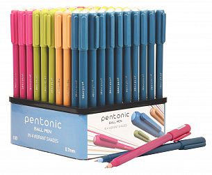 Ручка шариковая Linc PENTONIC Color синяя 0,7 мм, ассорти круглый корпус, игольчатый наконечник