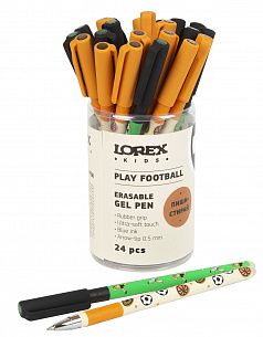 Ручка гелевая стираемая LOREX Kids PLAY FOOTBALL Slim Soft Grip 0,5 мм синий 1 шт ultra-soft touch грип