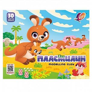 Пластилин Луч ZOO 30 цветов 450 г ассорти