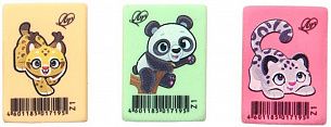 Ластик Луч ZOO Z1 35х25х8 мм, ассорти