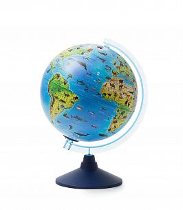 Глобус Зоогеографический Классик Евро 25 см с подсветкой от батареек