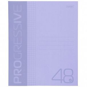Тетрадь 48 л. А5 клетка, на скрепке, офсет Хатбер PROGRESSIVE- фиолетовая пластиковая обложка