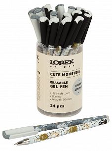 Ручка гелевая стираемая LOREX Kids CUTE MONSTERS Slim Soft 0,5 мм синий 1 шт ultra-soft touch