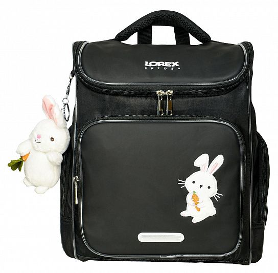 Рюкзак LOREX KIDS CLASSIC WHITE RABBIT 16 л черн. 36x28x16 жестк. каркас 1 отд. молния держатель для карточек брелок д/девочек