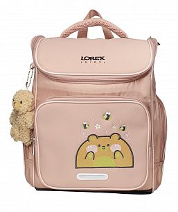 Рюкзак LOREX KIDS CLASSIC COOKIE BEAR 16 л бежев. 36x28x16 жесткий каркас 1 отделение, молния, держатель для карточек, брелок, для девочек