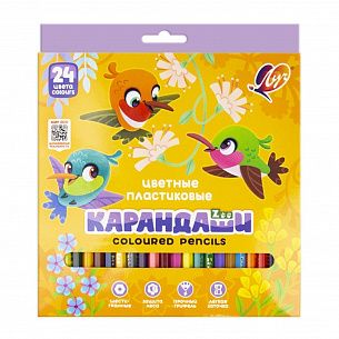 Набор цветных карандашей Луч ZOO 24 цв. шестигранные, пластиковые, в картонной упаковке